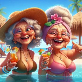 Funny Illustrated Granny Cocktails Drinks Coaster - MM Collectables