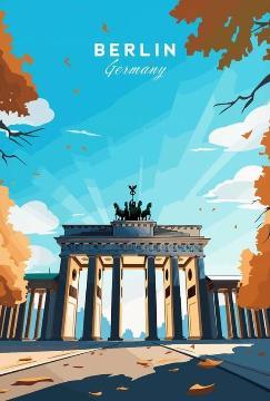 Berlin Germany Vintage Travel Poster Fridge Magnet - MM Collectables