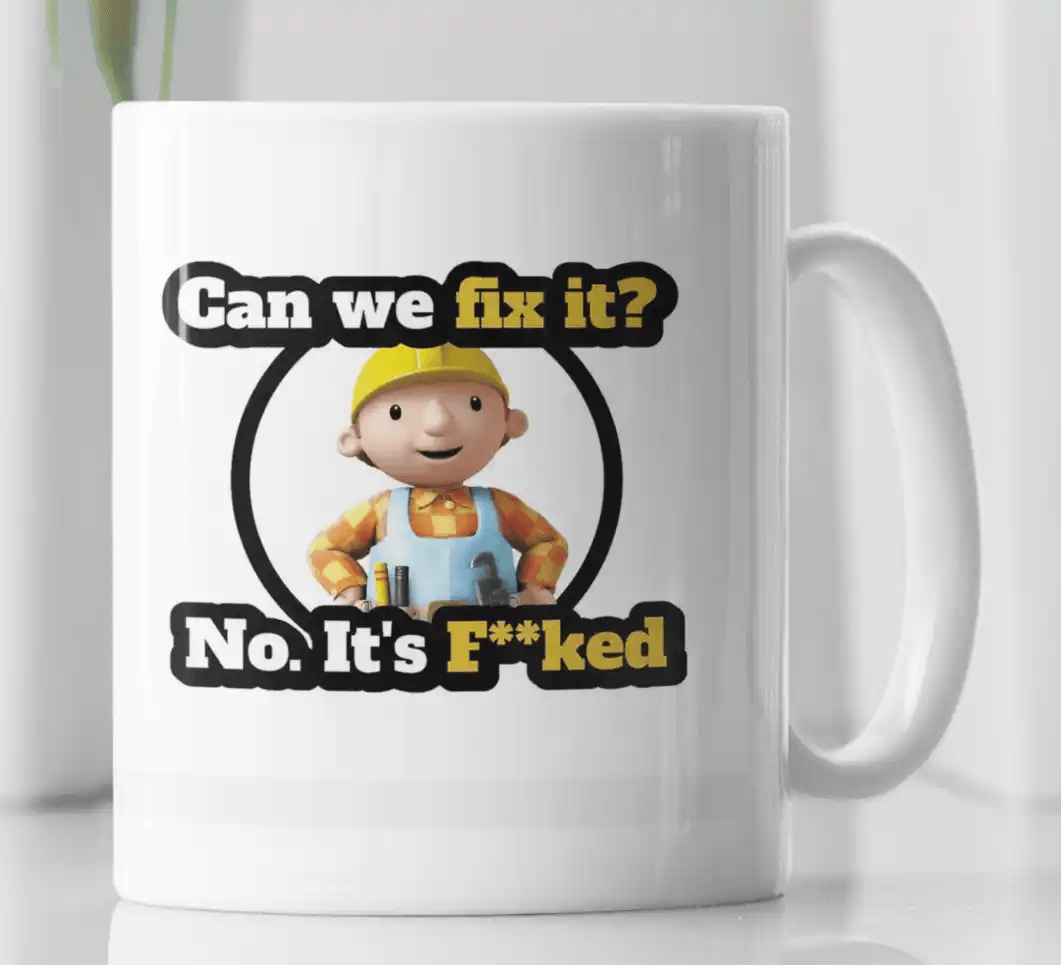Funny Bob The Builder Adult Novelty Coffee Mug - MM Collectables