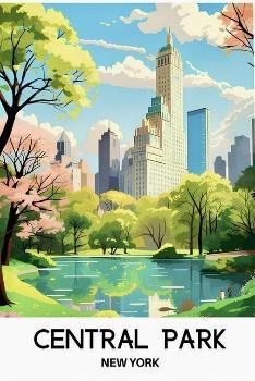 Central Park Vintage Style Travel Poster - MM Collectables