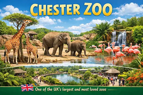 Chester Zoo Fridge Magnet Scenic Souvenir UK Wildlife Park Gift Novelty Travel Keepsake Collectable