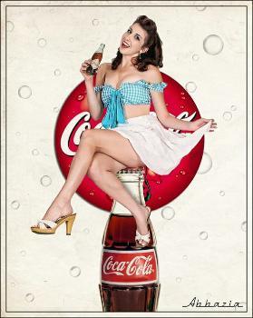 Coca Cola Pin Up Photo Fridge Magnet - MM Collectables