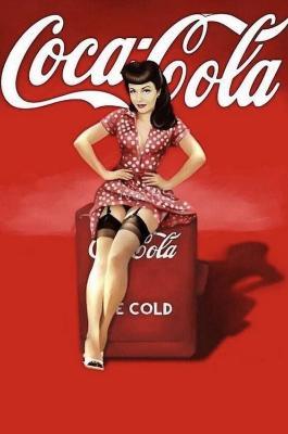 Coca Cola Retro Pin Up Photo Fridge Magnet - MM Collectables