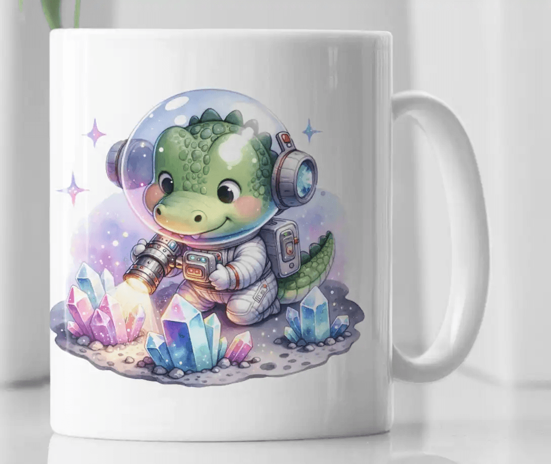 Cute Dinosaur Astronaut Novelty Coffee Mug - MM Collectables