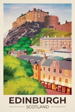 Edinburgh Vintage Travel Poster Fridge Magnet - MM Collectables