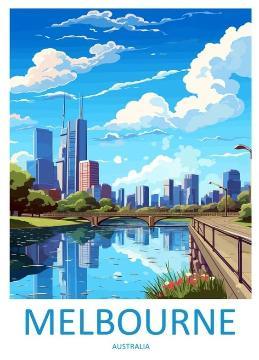 Melbourne Vintage Travel Poster Fridge Magnet - MM Collectables