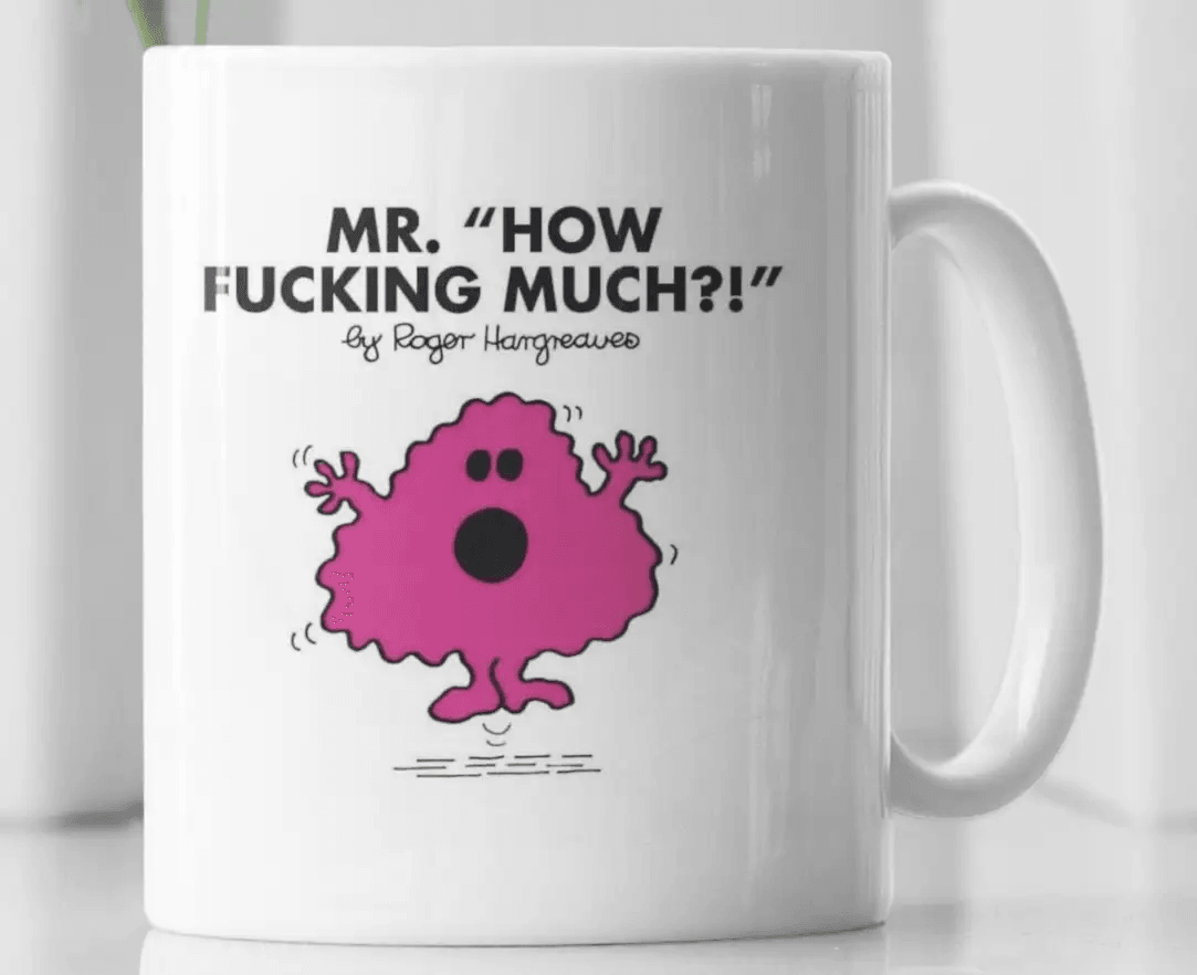 Adult Saying Mr Men How Fucking Much Novelty Coffee Cup - MM Collectables