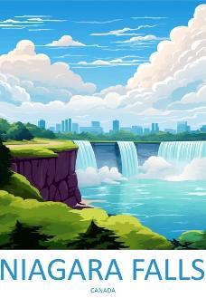 Niagara Falls Vintage Style Travel Poster - MM Collectables