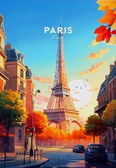 Paris France Vintage Style Travel Poster - MM Collectables