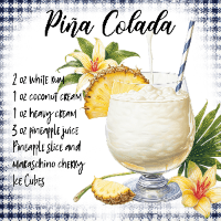 Pina Colada Recipe Drinks Coaster - MM Collectables