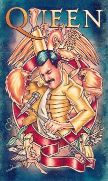 Freddy Mercury Queen Illustrated Fridge Magnet - MM Collectables