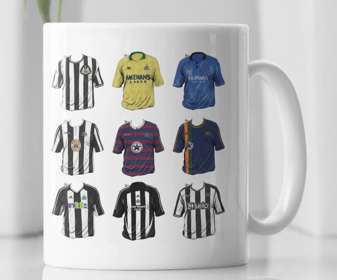 Newcastle United Retro Tops Novelty Coffee Mug - MM Collectables