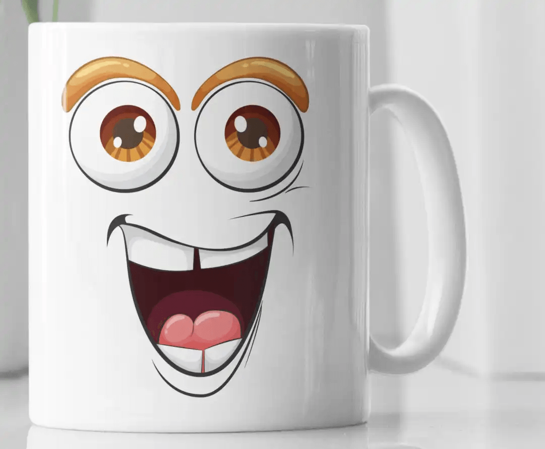 Funny Smiley Face Novelty Coffee Mug - MM Collectables