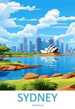 Sydney Vintage Travel Poster Fridge Magnet - MM Collectables