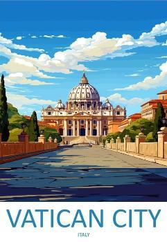 Vatican City Vintage Travel Poster Fridge Magnet - MM Collectables