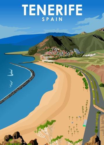 Vintage Tenerife Travel Poster Fridge Magnet - MM Collectables
