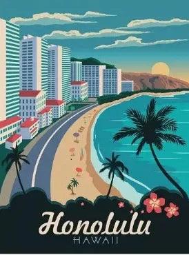 Honolulu Hawaii Travel Poster - MM Collectables