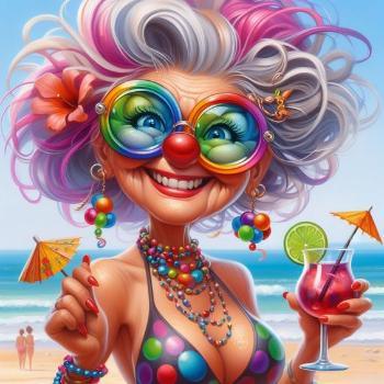 Funny Illustrated Granny Drinks Coaster - MM Collectables