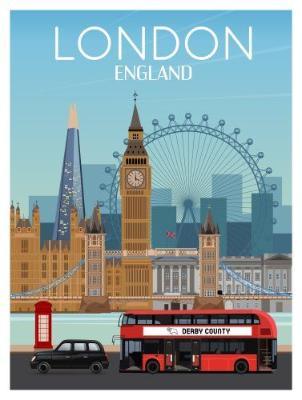 Vintage London England Travel Poster Fridge Magnet - MM Collectables