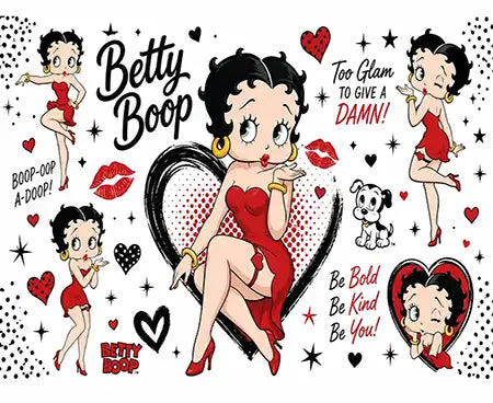 Betty Boop 20oz Skinny Tumbler | Retro Cartoon Sublimation Tumbler | Double Wall Stainless Steel Travel Cup with Lid & Straw