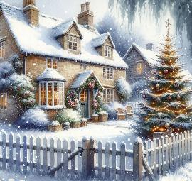 Christmas Cottage Drinks Coaster - MM Collectables