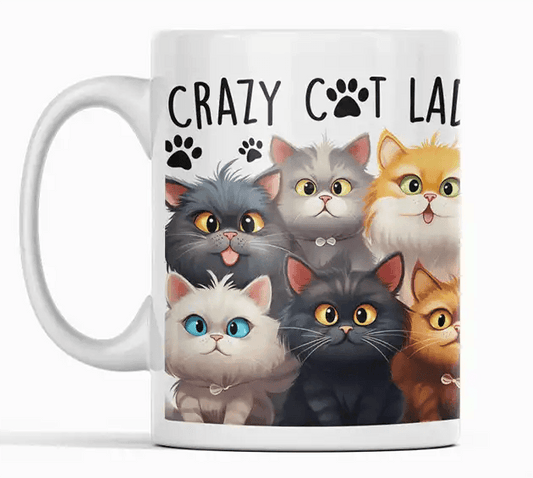 Crazy Cat Lady Funny Novelty Coffee Mug - MM Collectables