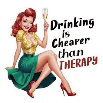 Drinking Is Cheaper Than Therapy Drink Coaster - MM Collectables